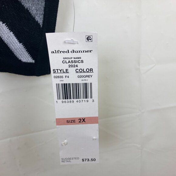 NWT Alfred Dunner Womens Plus 2X Zebra Print Knit Sweater Artsy Gray Black‎ - Picture 3 of 6